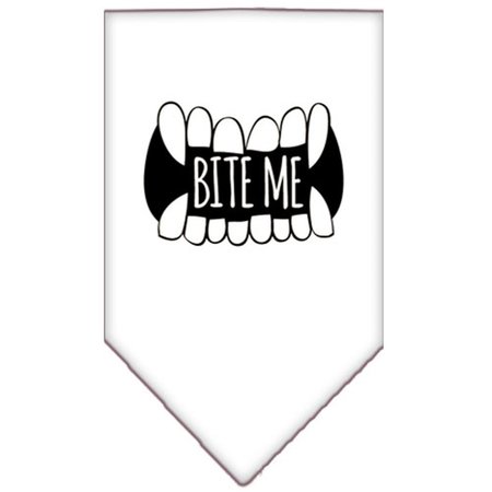 MIRAGE PET PRODUCTS Bite Me Screen Print BandanaWhite Large 66-173 LGWT